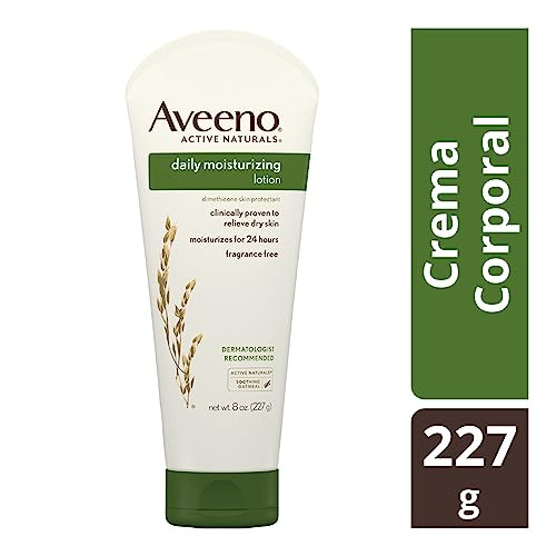 Aveeno Daily Moisturizing Body Lotion with Soothing Prebiotic Oat, Gentle Lotion Nourishes Dry Skin With Moisture, Paraben-, Dye- & Fragrance-Free, N