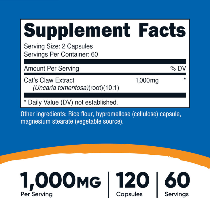 Nutricost Cat's Claw 1000mg, 120 Capsules