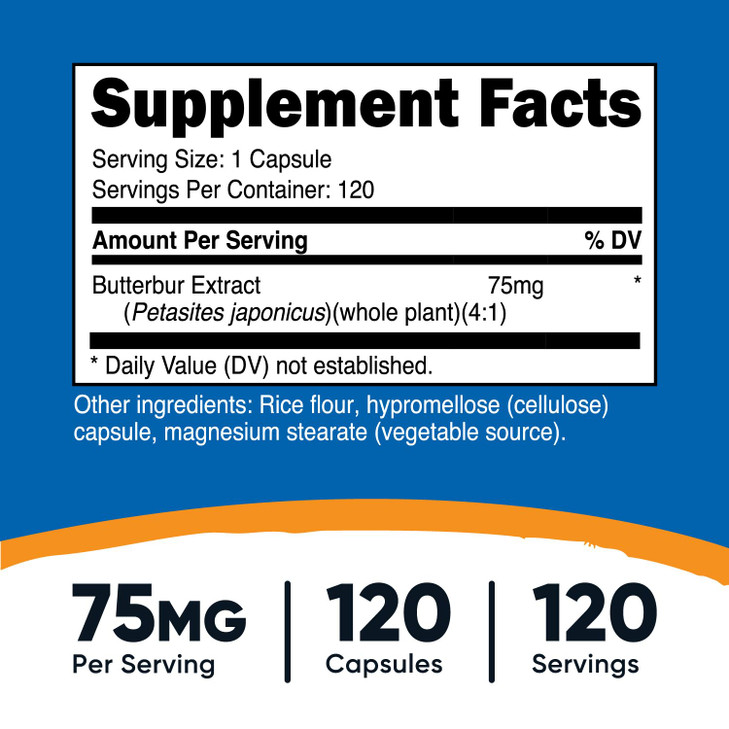 Nutricost Butterbur Extract Capsules (75mg) 120 Capsules