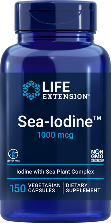 Life Extension Sea-Iodine Capsules, 1000 mcg, 150 Veg Caps, Natural Iodine