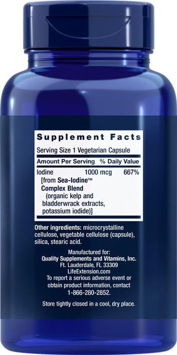 Life Extension Sea-Iodine Capsules, 1000 mcg, 150 Veg Caps, Natural Iodine