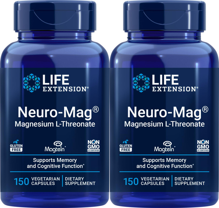 Life Extension Neuro-Mag 150 Vegetarian Capsules (Pack of 2), Magnesium