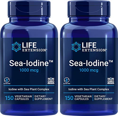 Life Extension Sea Iodine 1000 mcg, 150 Veg Caps (Pack of 2)