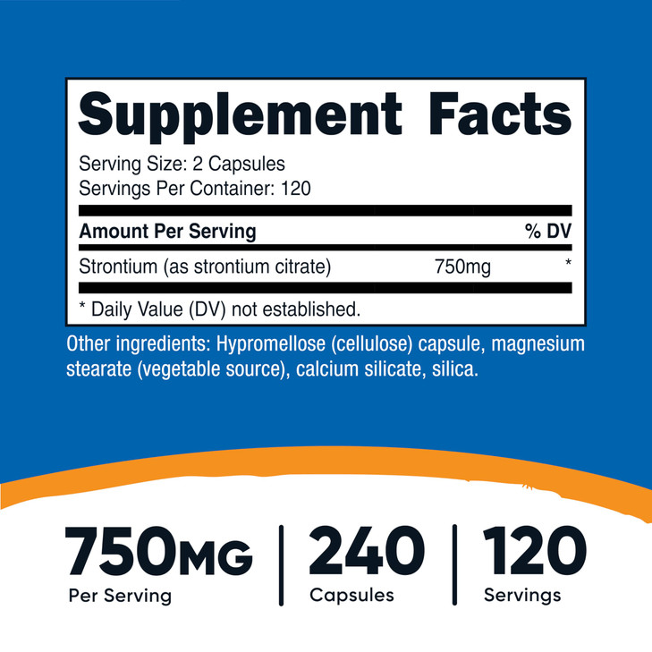Nutricost Strontium Capsules 750mg, 240 Capsules