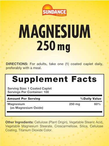 Sundance Magnesium Supplement - 250mg - 100 Caplets