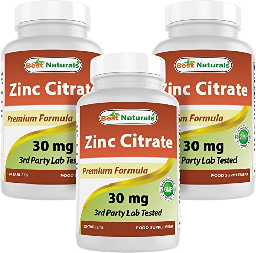 Best Naturals Zinc 30mg Supplements (as Zinc Citrate)