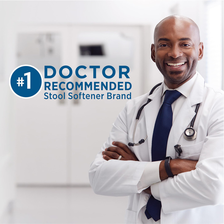 Colace Stool Softener 100 mg, 30 Capsules, Constipation Relief, Docusate Sodium, Gentle Docusate, Stimulant-Free, Regular Strength, #1 Doctor Recomme