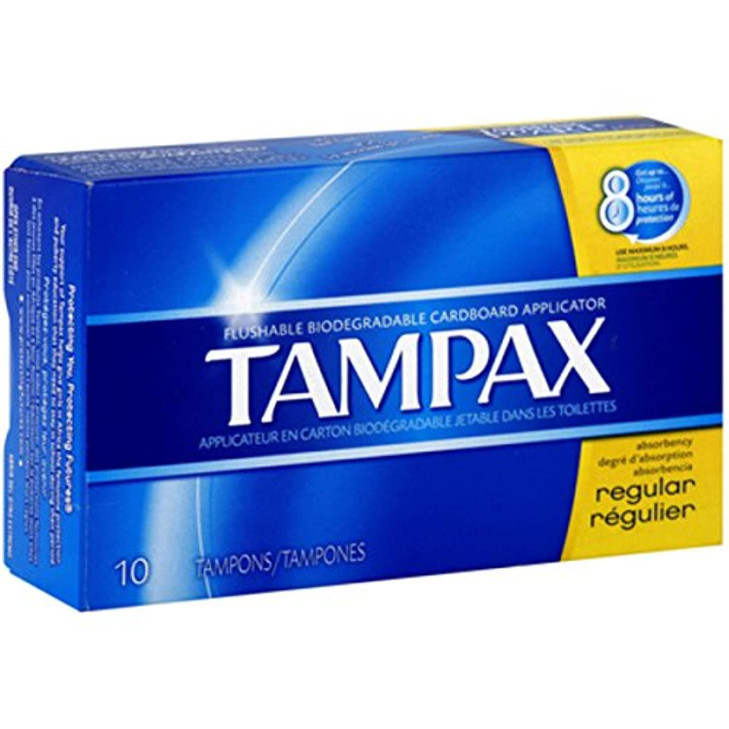 Tampax Regular Tampons with Flushable Cardboard Applicator - Regular - 10 ct