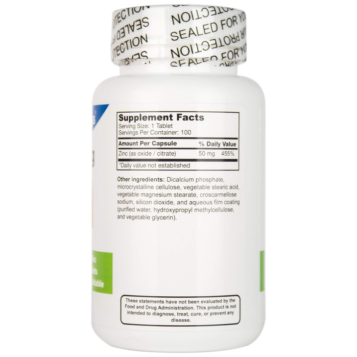 DrFormulas Zinc for Acne 50mg Supplement with Chelated Zinc Oxide Citrate, 100