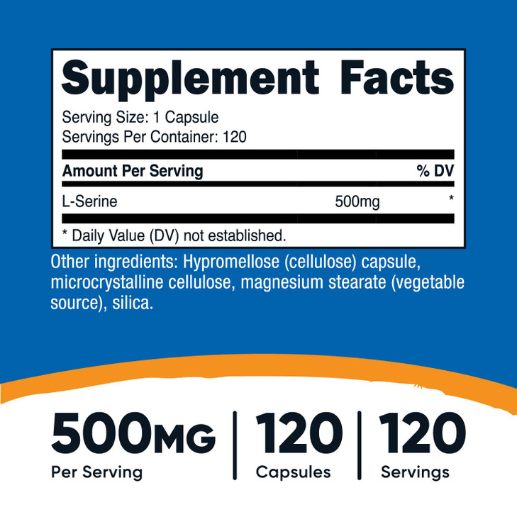 Nutricost L-Serine 500mg, 120 Capsules, 120 Servings