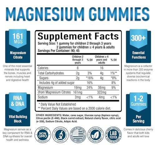 Purely Optimal Magnesium Citrate Gummies for Kids & Adults
