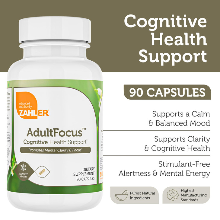 Zahler AdultFocus, Advanced Formula to Support Focus and Concentration