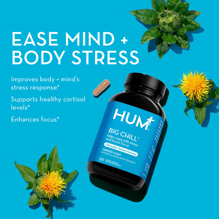 HUM Big Chill Rhodiola Rosea Supplement, Adaptogenic Herbal Calm Supplement