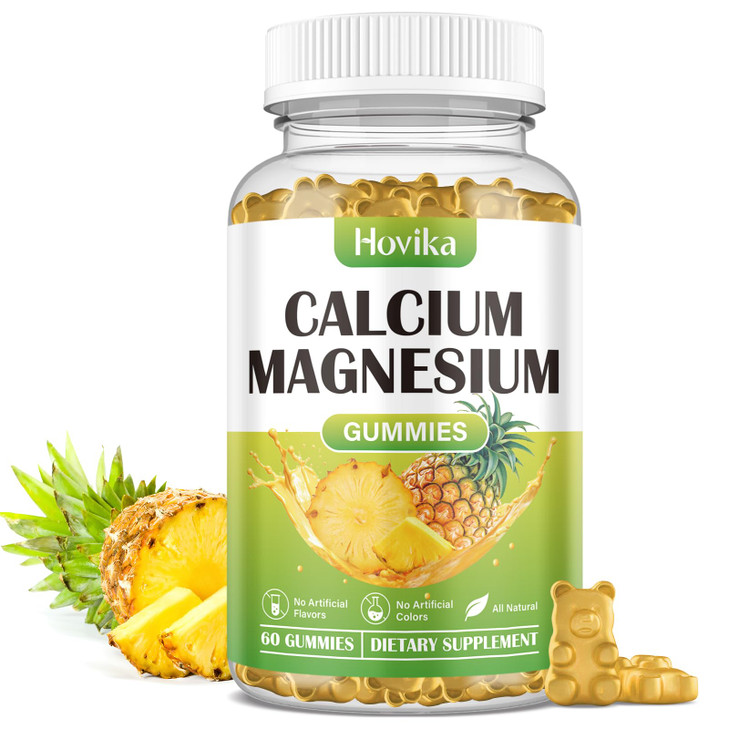 Calcium Magnesium Zinc Gummies, Calcium Magnesium 2:1 Ratio with Vitamin D3, K2