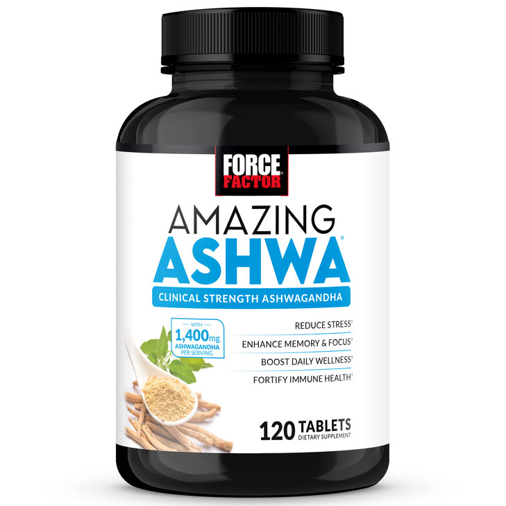 Force Factor Amazing Ashwa, KSM-66 Ashwagandha Supplement for Stress Relief