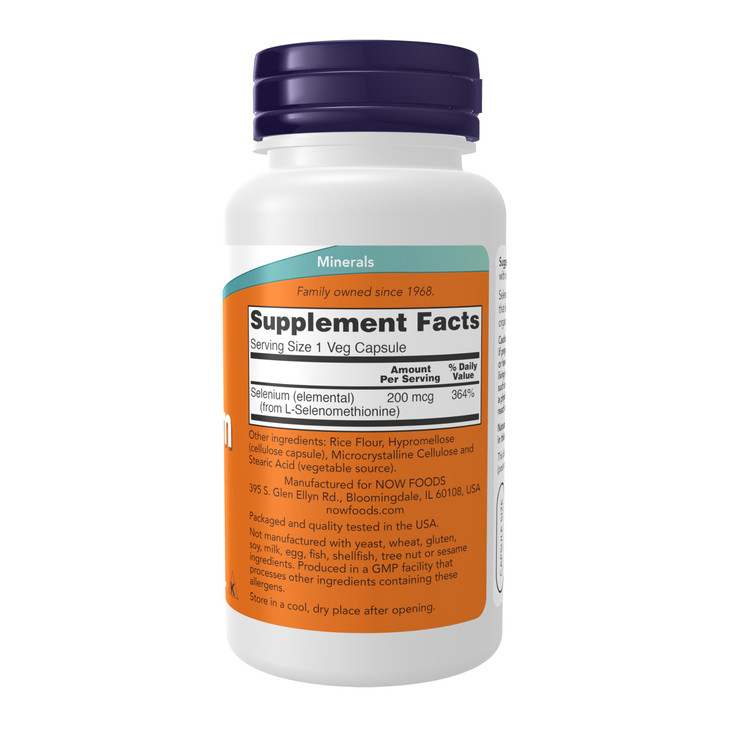 NOW Foods Supplements, Selenium (L-Selenomethionine) 200 mcg, Essential Mineral*, 90 Veg Capsules