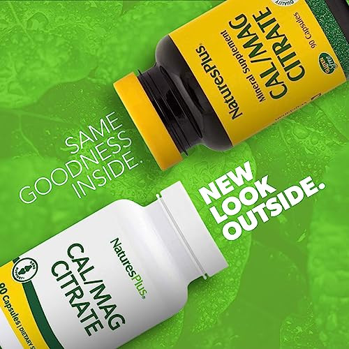 NaturesPlus Cal/Mag Citrate - 90 Vegetarian Capsules