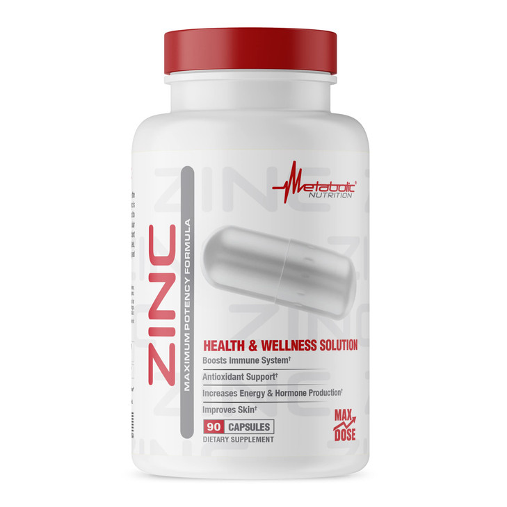 Zinc Supplement by Metabolic Nutrition, 75mg, 90 Zinc Capsules, Supports Immune