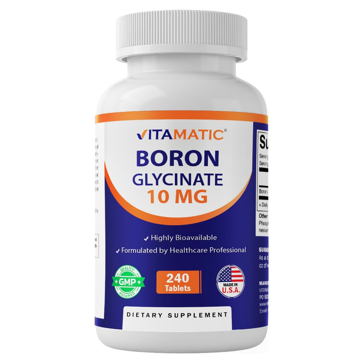 Vitamatic Chelated Boron (as Glycinate) 10mg 240 Tablets