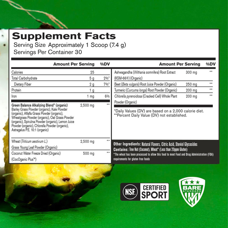 BARE PERFORMANCE NUTRITION, BPN Strong Greens Superfood Powder, Improved