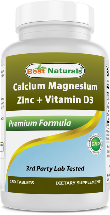 Best Naturals Calcium Magnesium Zinc with Vitamin D3, 150 Tablets