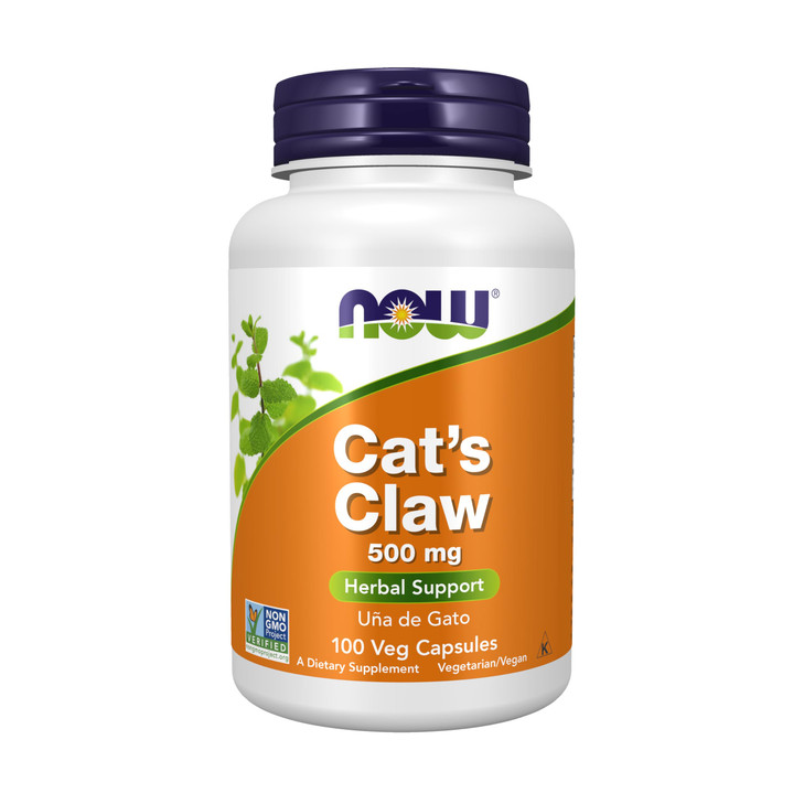 NOW Foods Supplements, Cat's Claw 500 mg, Non-GMO Project Verified, Herbal Supplement, 100 Veg Capsules