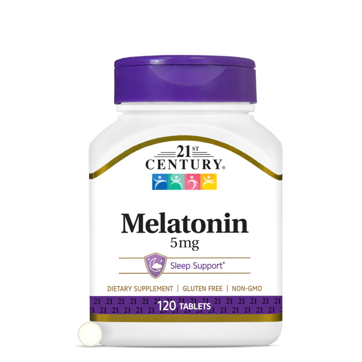 21st Century Melatonin 5 mg Tablets, 120 Count