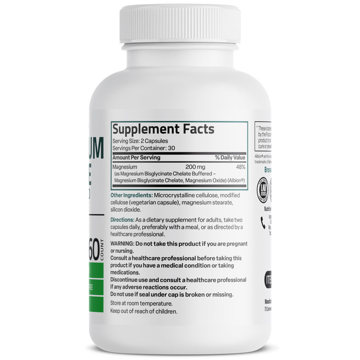 Bronson Magnesium Glycinate 200 MG per Serving Chelated for High Absorption
