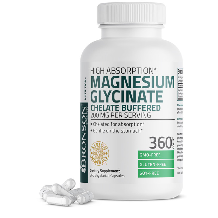 Bronson Magnesium Glycinate 200 MG per Serving Chelated for High Absorption