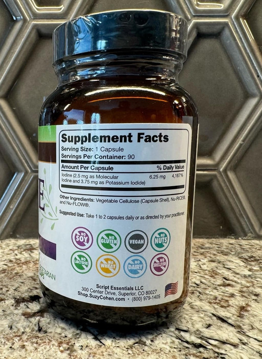 Suzy Cohen Iodine Complex Supplement - 6.25mg Iodine & Iodide Blend