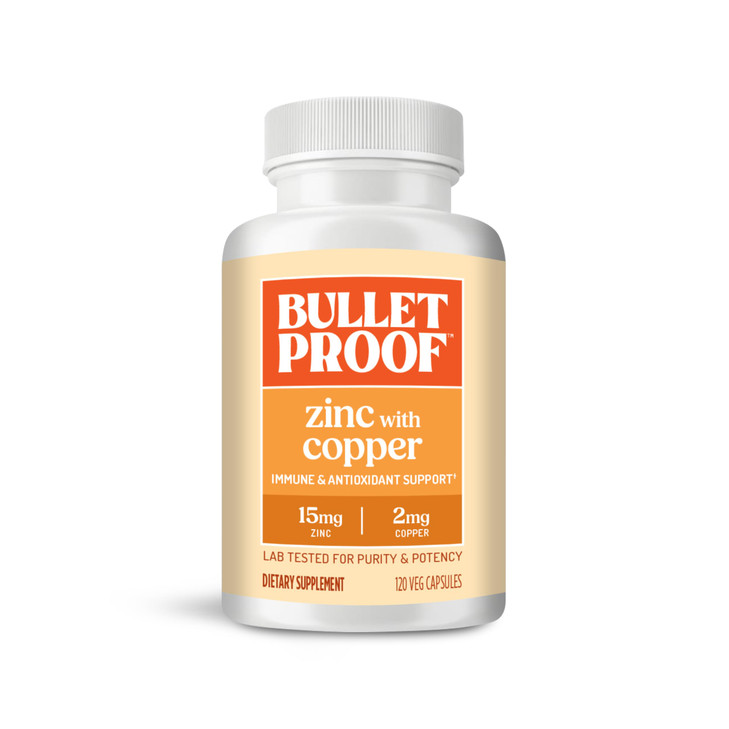 Bulletproof Zinc with Copper Capsules, 120 Count, Minerals and Antioxidant