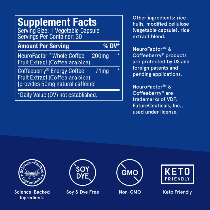 Bulletproof Energy and Focus Capsules, 30 Count, Natural Source of Caffeine