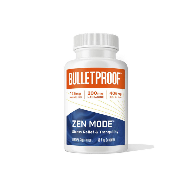 Bulletproof Zen Mode Stress Relief and Tranquility Capsules, 45 Count