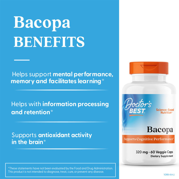 Doctors Best Bacopa with Synapsa, Supports Cognitive Performance, Non-GMO