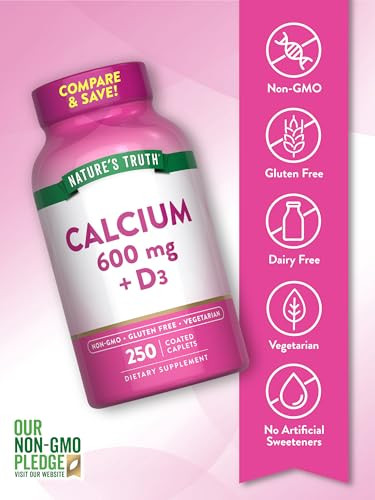 Nature's Truth Calcium 600mg with Vitamin D3 - 250 Caplets