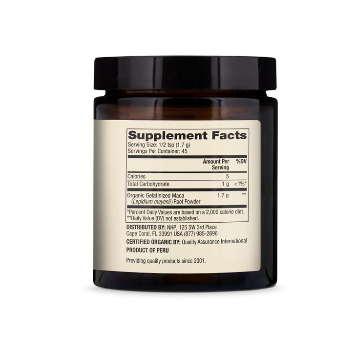 Dr. Mercola Organic Maca Powder Gelatinized Dietary Supplement, 2.69 oz (45