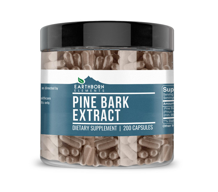Earthborn Elements Pine Bark Extract, 200 Capsules, Pure & Undiluted, No