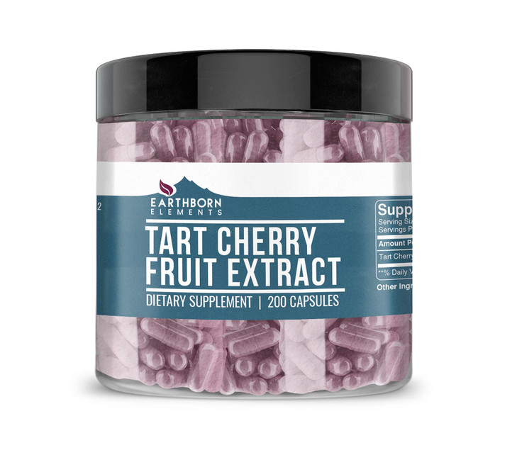 Earthborn Elements Tart Cherry Extract 200 Capsules, Pure & Undiluted, No