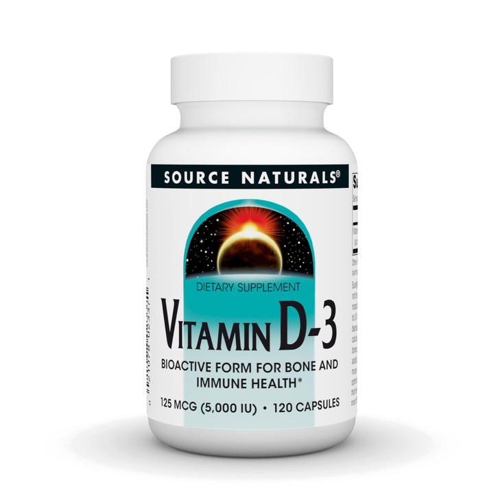 Source Naturals Vitamin D-3 Bioactive Form for Bone & Immune Health* 5000 iu - 120 Capsules