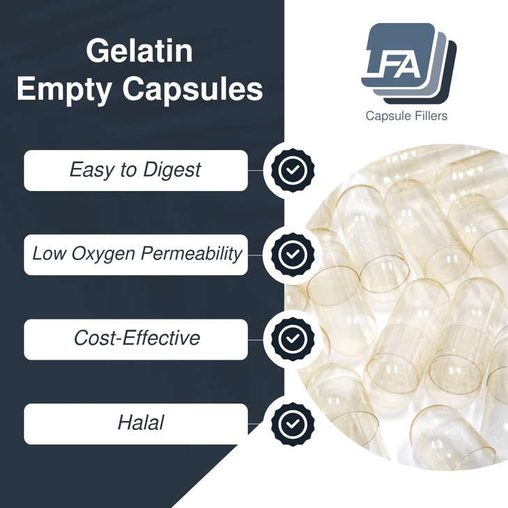 Size 000 Empty Capsules - 500 Count Gelatin Capsules Empty