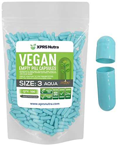 XPRS Nutra Size 3 Empty Capsules - 500 Count Empty Vegan Pills