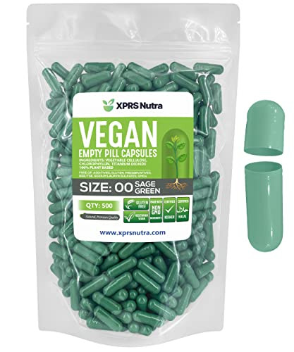 XPRS Nutra Size 00 Empty Capsules - 500 Count Empty Vegan Capsules