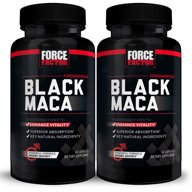 Force Factor Black Maca Root Supplement for Men, 1000mg Maca Negra Extract