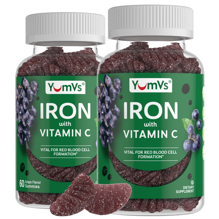 YUM-V'S Iron Gummies, Grape Flavor
