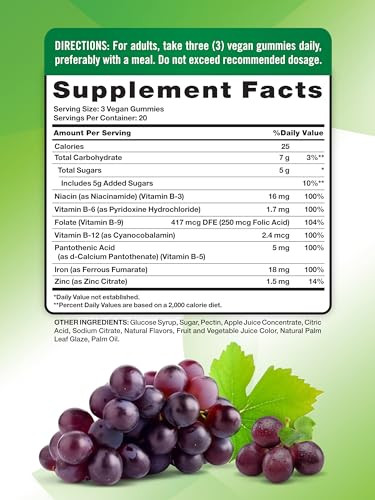 Nature's Truth Iron Gummies - 60 Count - Vegan, Non-GMO & Gluten Free Supplement