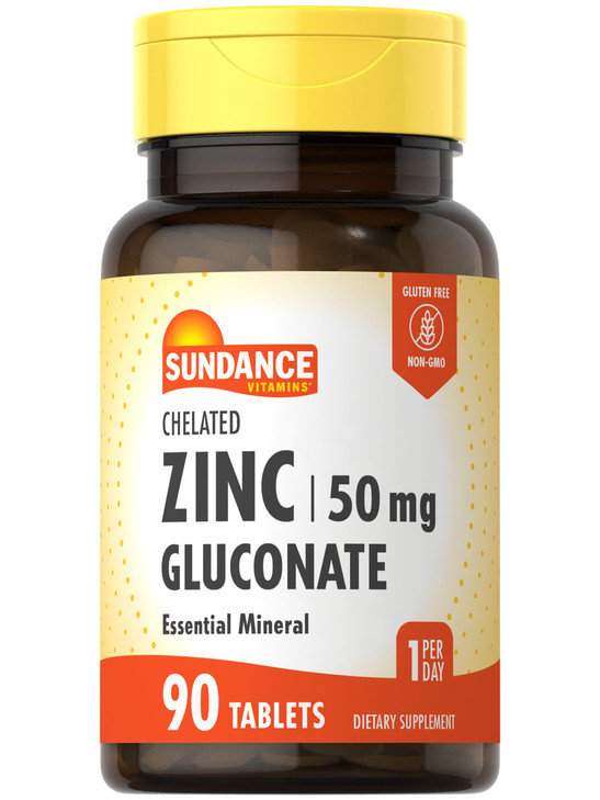 Sundance Zinc Supplement 50mg - 90 Tablets - Chelated Essential Mineral