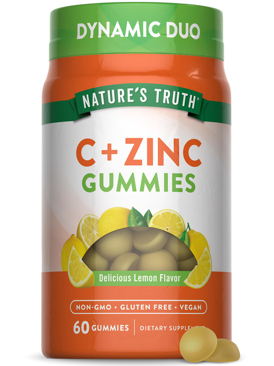 Nature's Truth Vitamin C Gummies with Zinc for Adults - 60 count