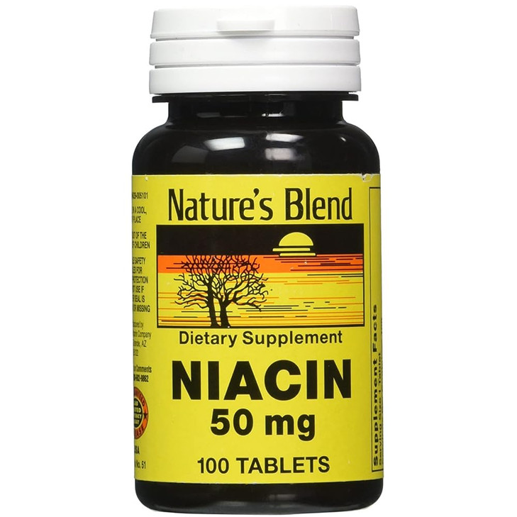 Nature's Blend Niacin 50 Milligram 100 Tabs