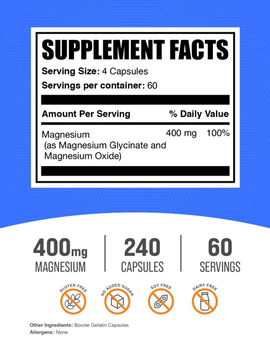 BulkSupplements.com Magnesium Glycinate Capsules