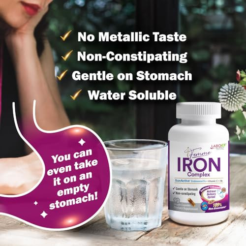 LABO Nutrition Femme Iron Endosomal SunActive, Non-Irritating 15mg Iron